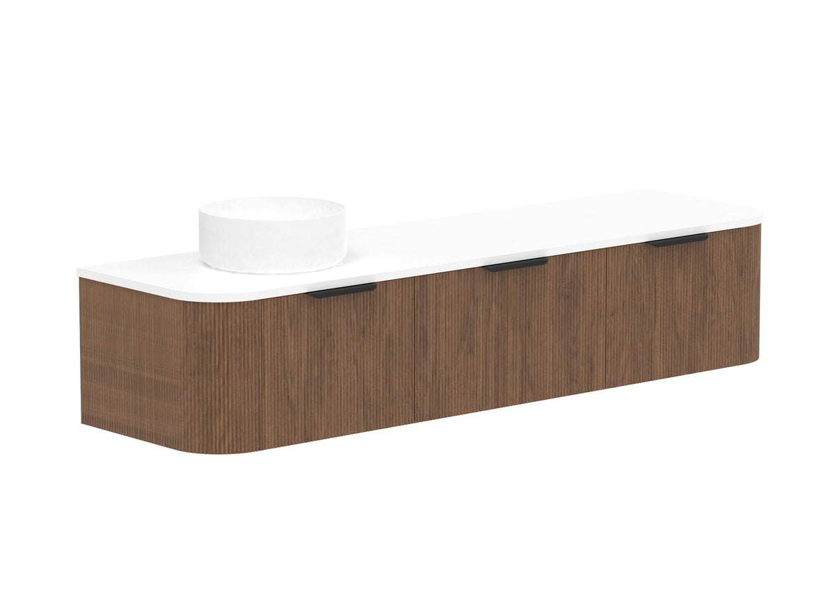 ADP Waverley Wall Hung Vanity 1800mm left offset bowl in Florentine Walnut