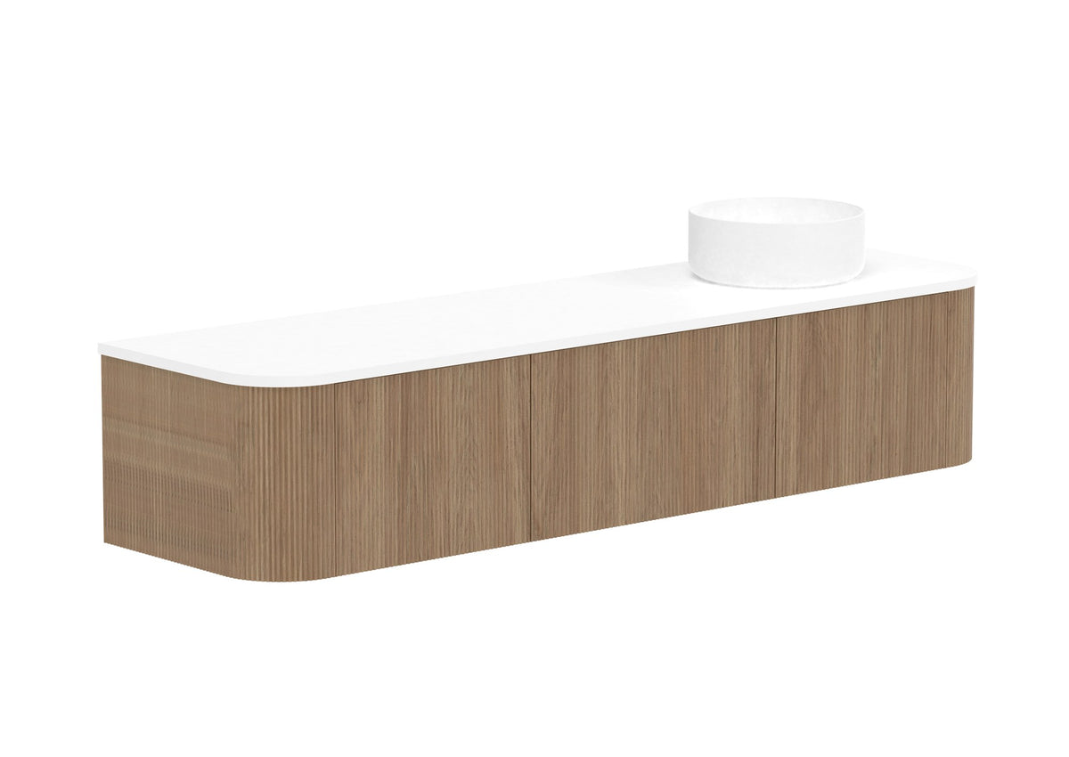 ADP Waverley Wall Hung Vanity 1800mm right offset bowl in Prime Oak