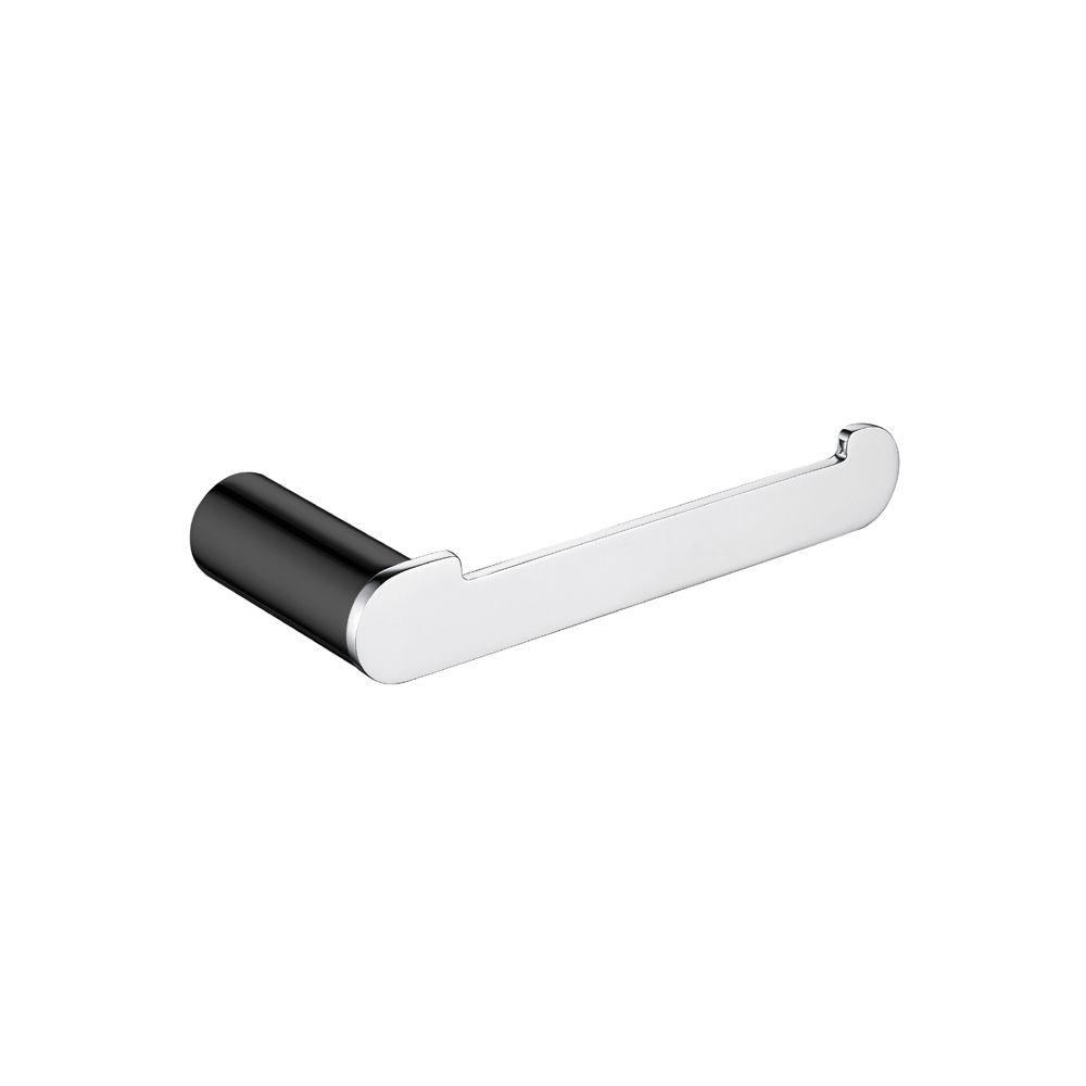 Esperia Solid Brass Black &amp; Chrome Toilet Roll Holder
