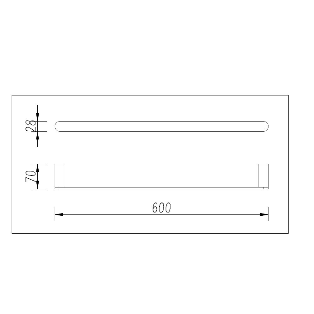 Norico Esperia Gun Metal Grey Solid Brass Single Towel Rail 600mm