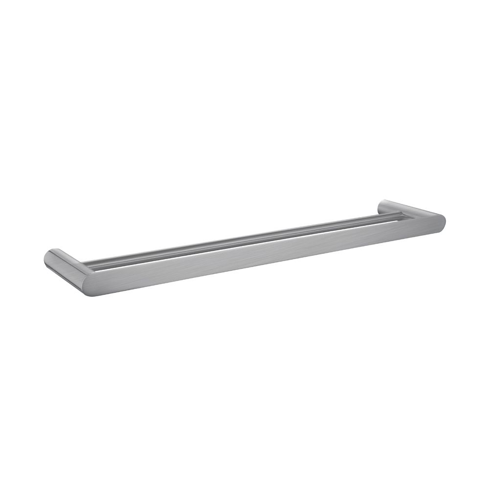 Norico Esperia Brushed Nickel Solid Brass Double Towel Rail 600mm