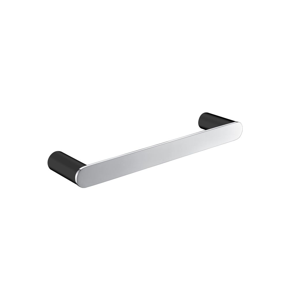 Esperia Solid Brass Black &amp; Chrome Towel Rail 300mm