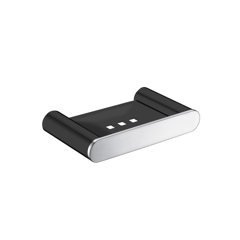 Esperia Solid Brass Black &amp; Chrome Soap Dish