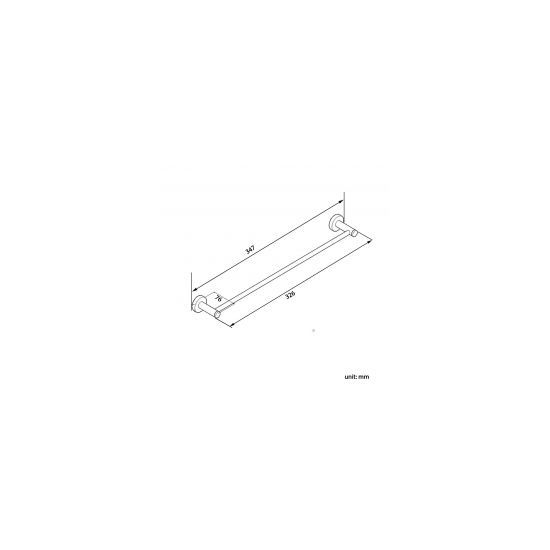 LUCID PIN Series Black Towel Rail 300mm