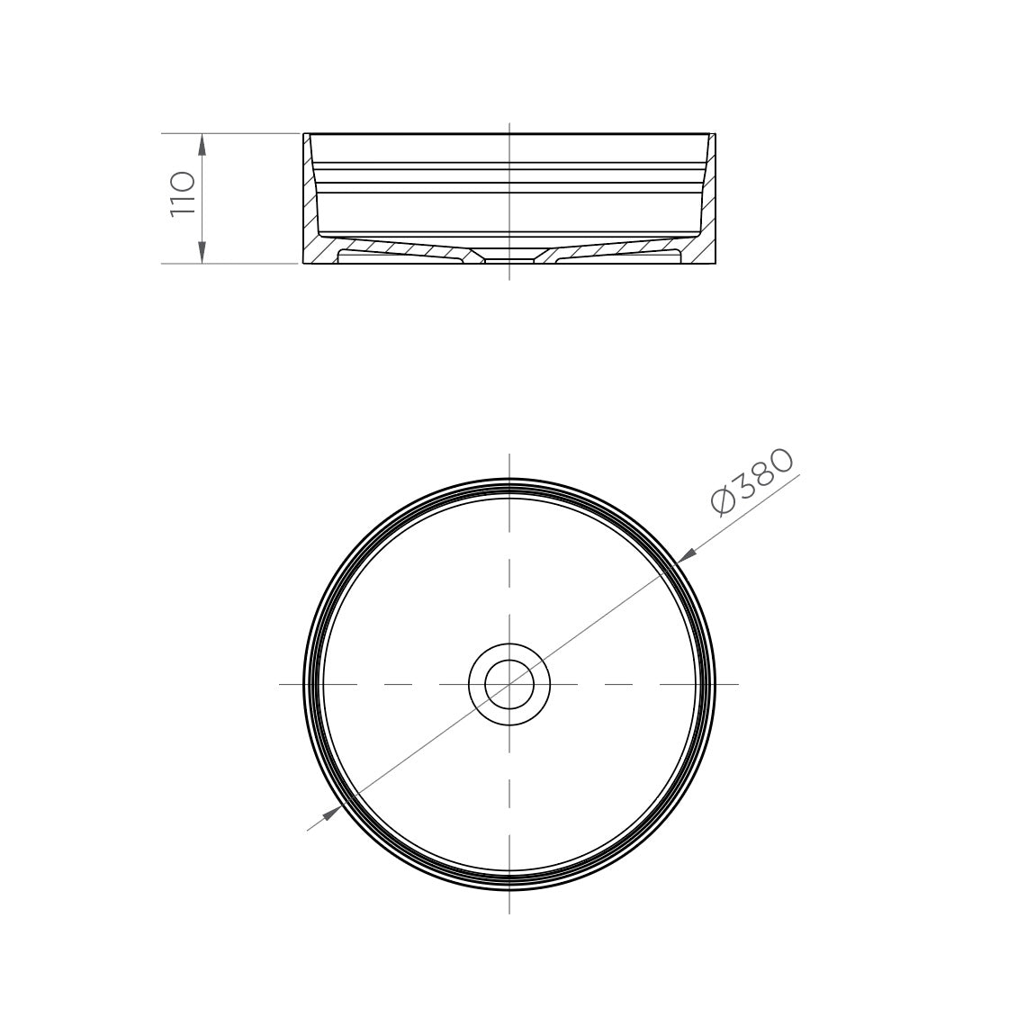 Arcisan Solid Surface Ø380mm Above Counter Basin