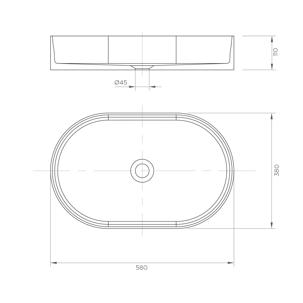 Arcisan Arcistone 580 x 380 x 110mm Above Counter Basin