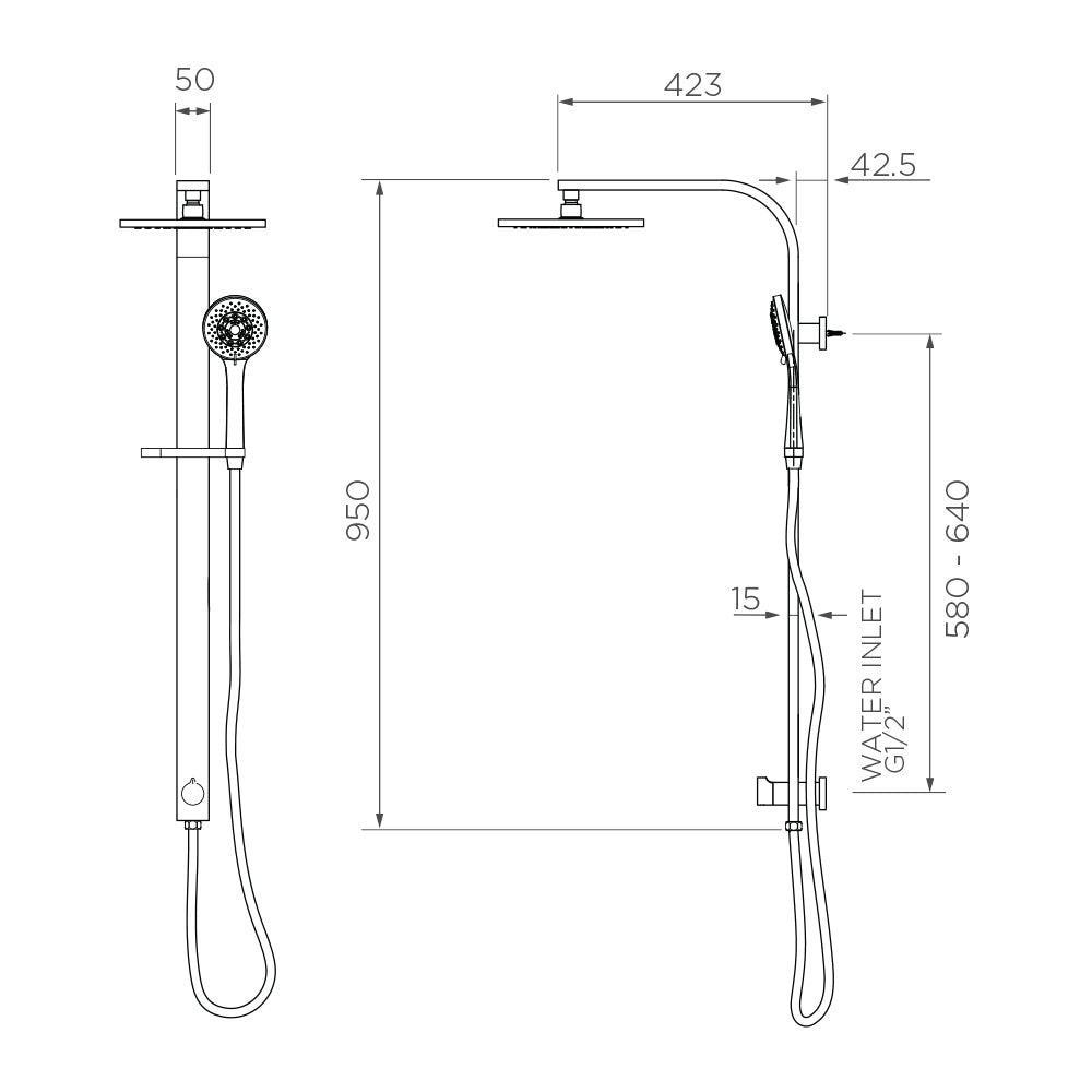 Arcisan Synergii Shower Column - Bottom Diverter