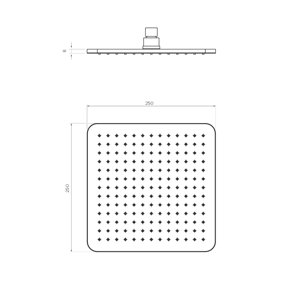 Arcisan 250 x 250mm Showerhead