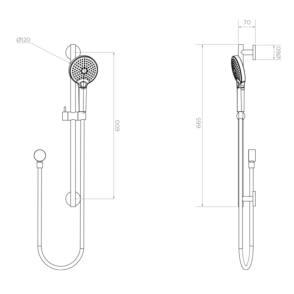 Arcisan Fusion Air Handshower with Axus Slide Rail Set