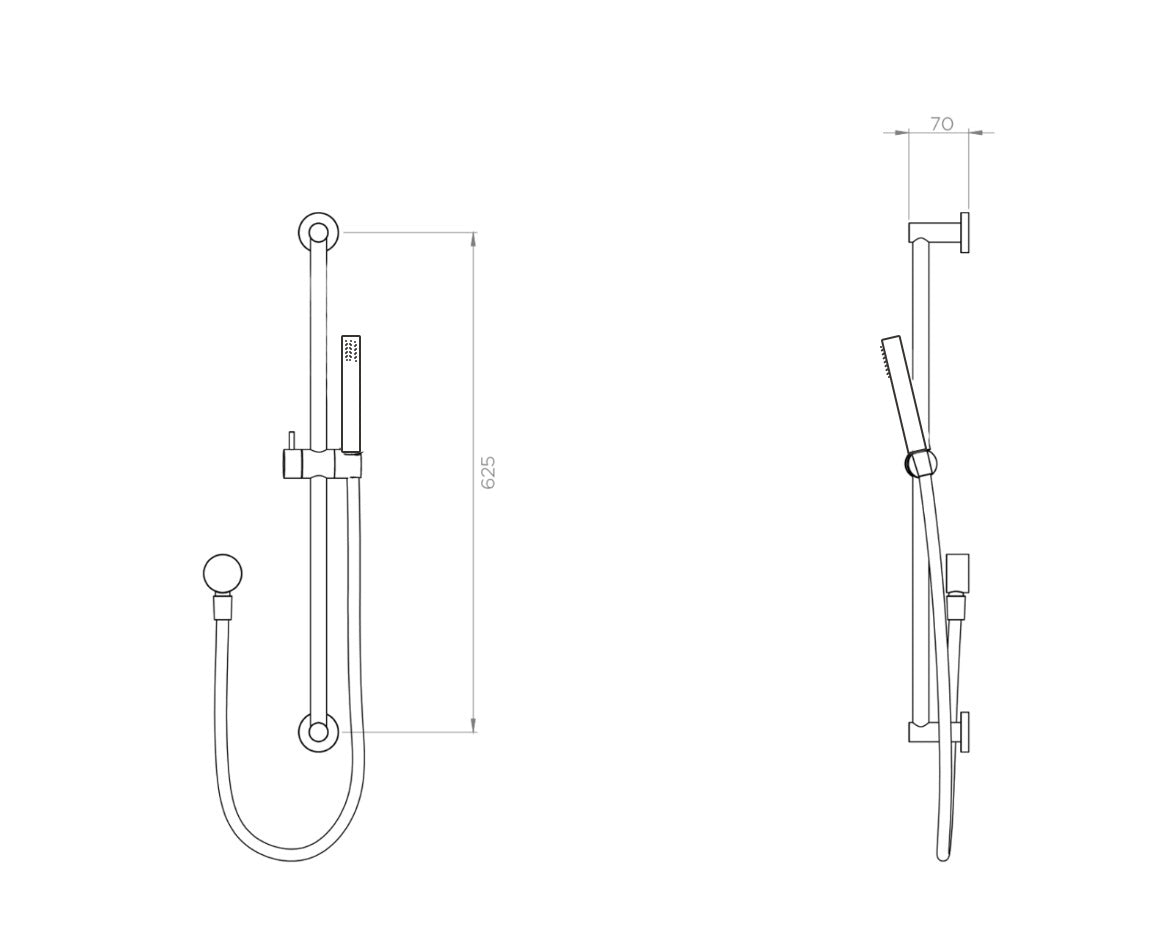 Arcisan Tubular Handshower with Venn Slide Rail Set