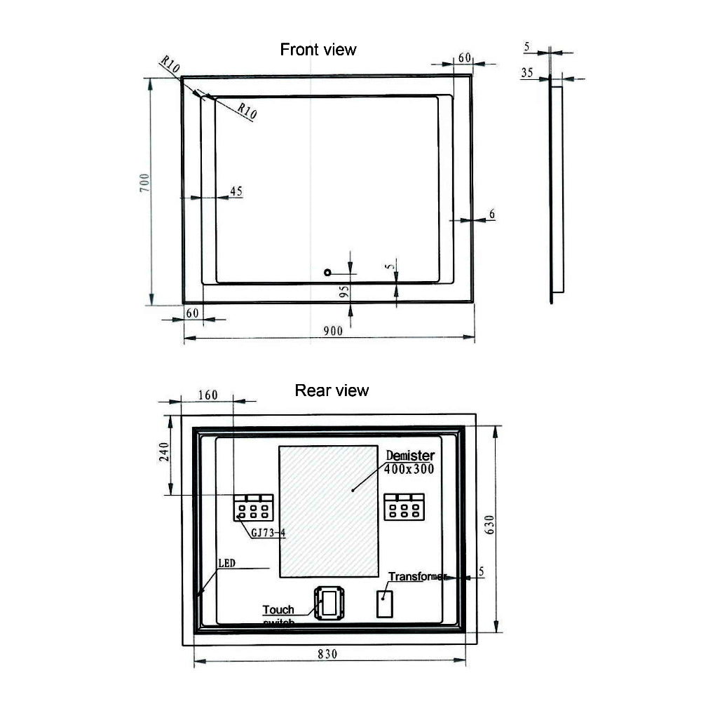 Arcisan Xoni 90 Mirror with Lit Border