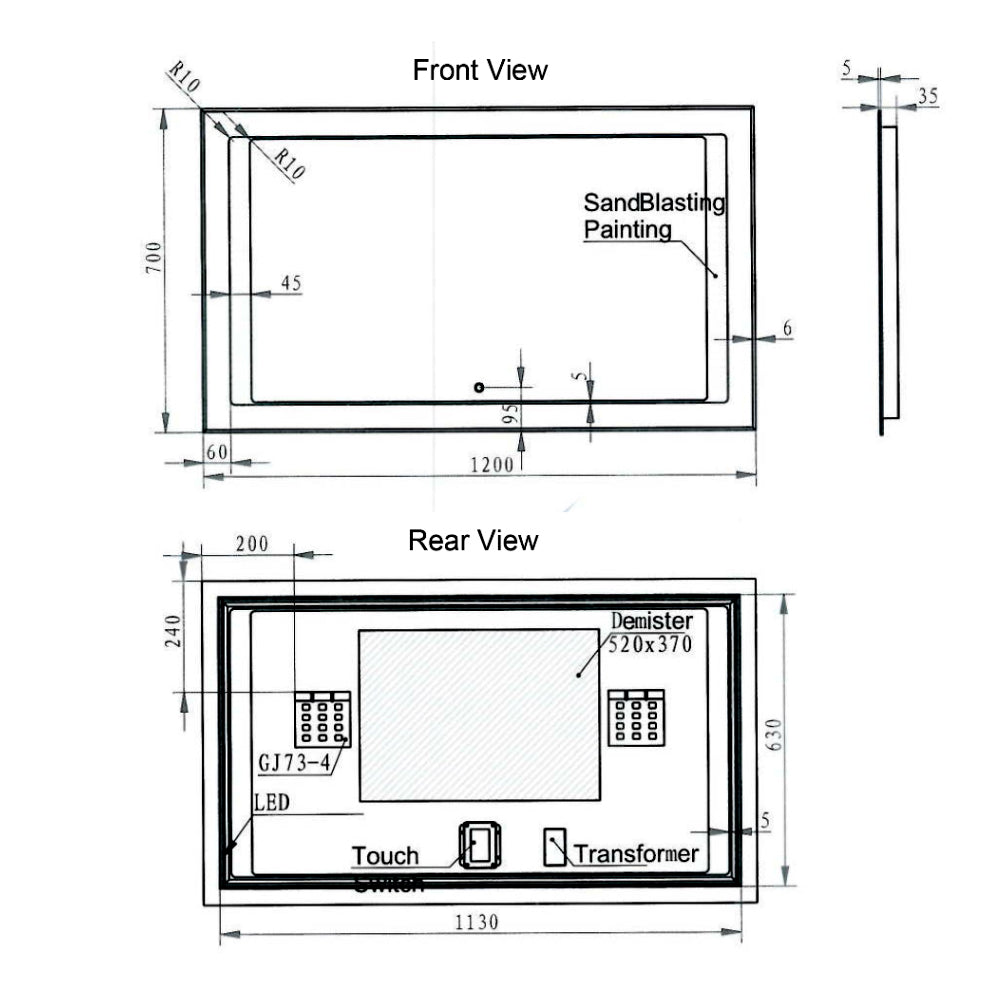 Arcisan Xoni 120 Mirror with Lit Border