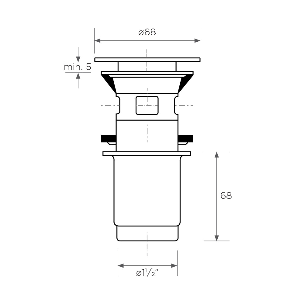 Arcisan Push Operated Pop-Up Waste with Overflow