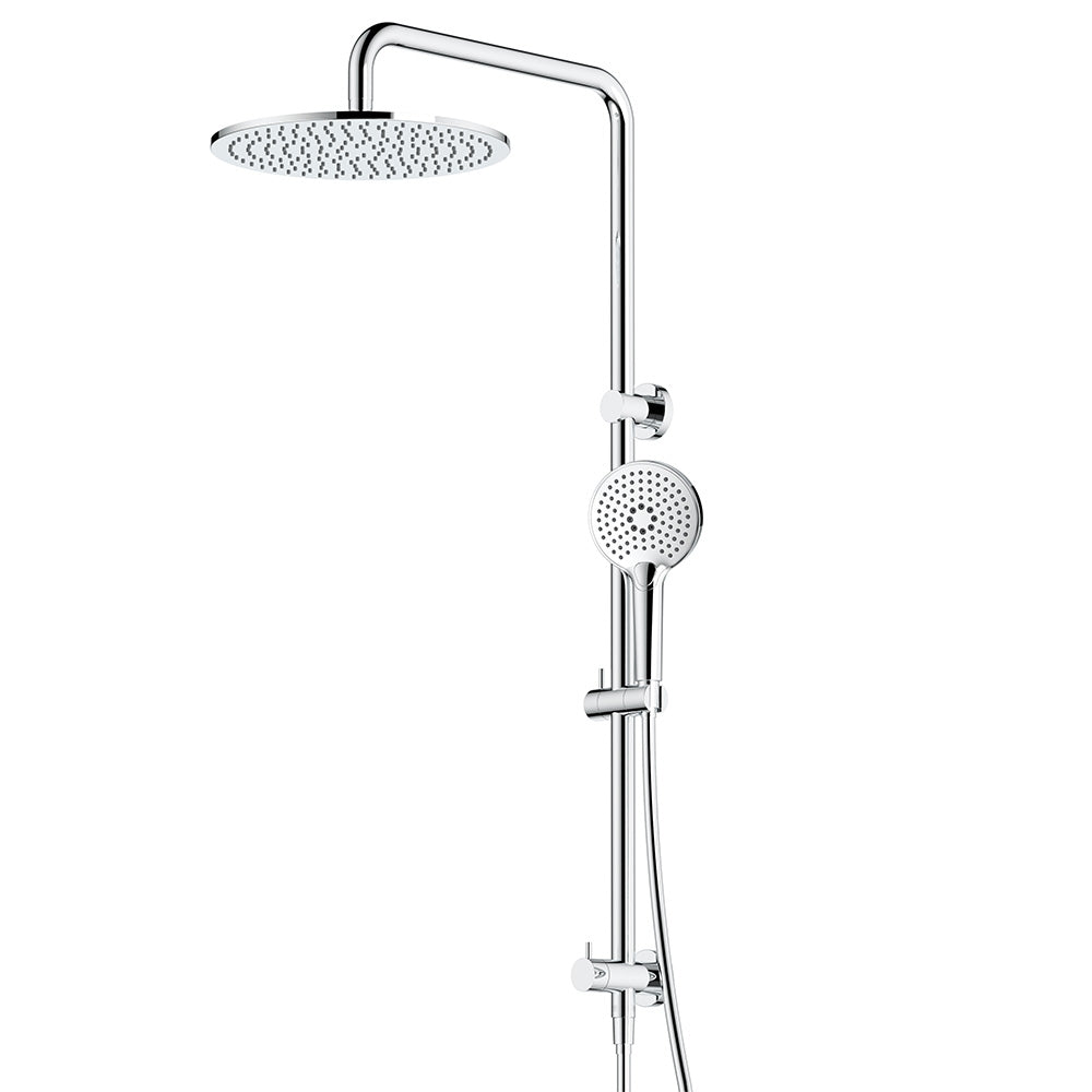 Arcisan Dual Inlet Squareline Shower Column Ø300mm Head, Fusion Air Push Button Hand Shower
