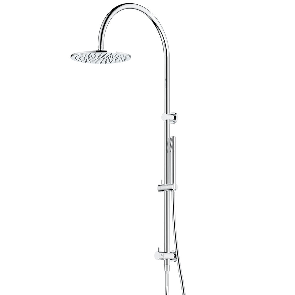 Arcisan Dual Inlet Goose Neck Shower Column Ø250mm Head, Tubular Brass Hand Shower