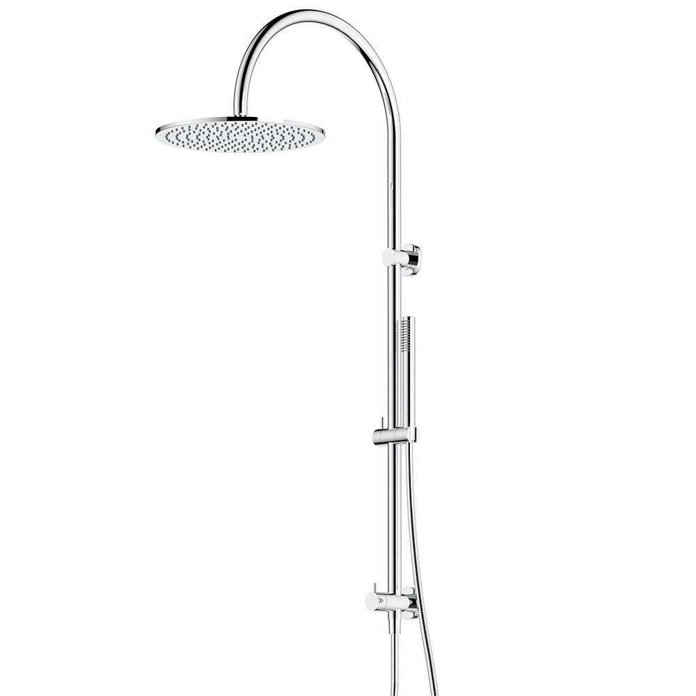 Arcisan Dual Inlet Goose Neck Shower Column Ø300mm Head, Tubular Brass Hand Shower