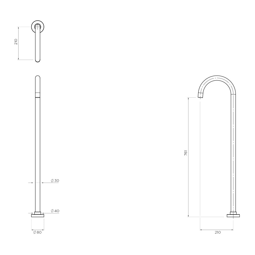 Arcisan Axus Pin Freestanding Bath Spout