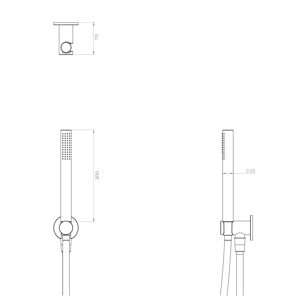 Arcisan Axus Tubular Handshower on Fixed Wall Bracket
