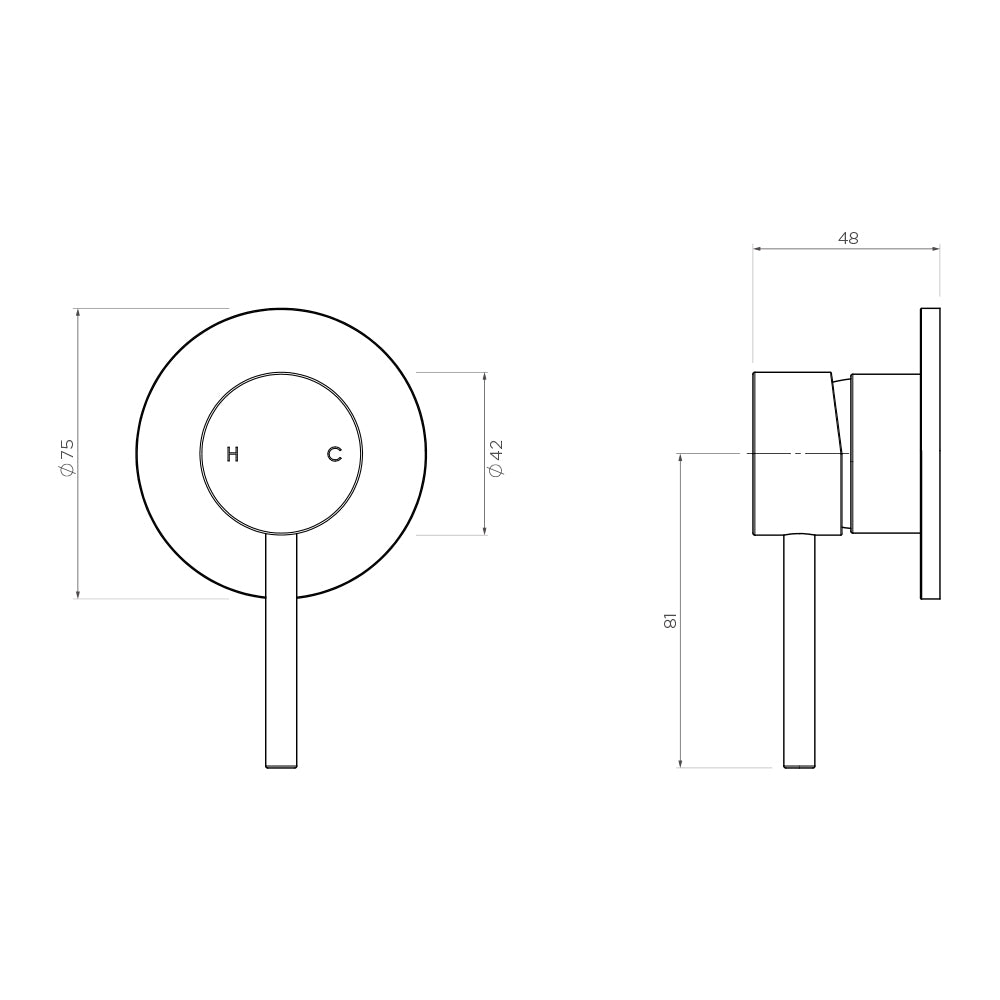 Arcisan Axus Pin Shower or Bath Mixer