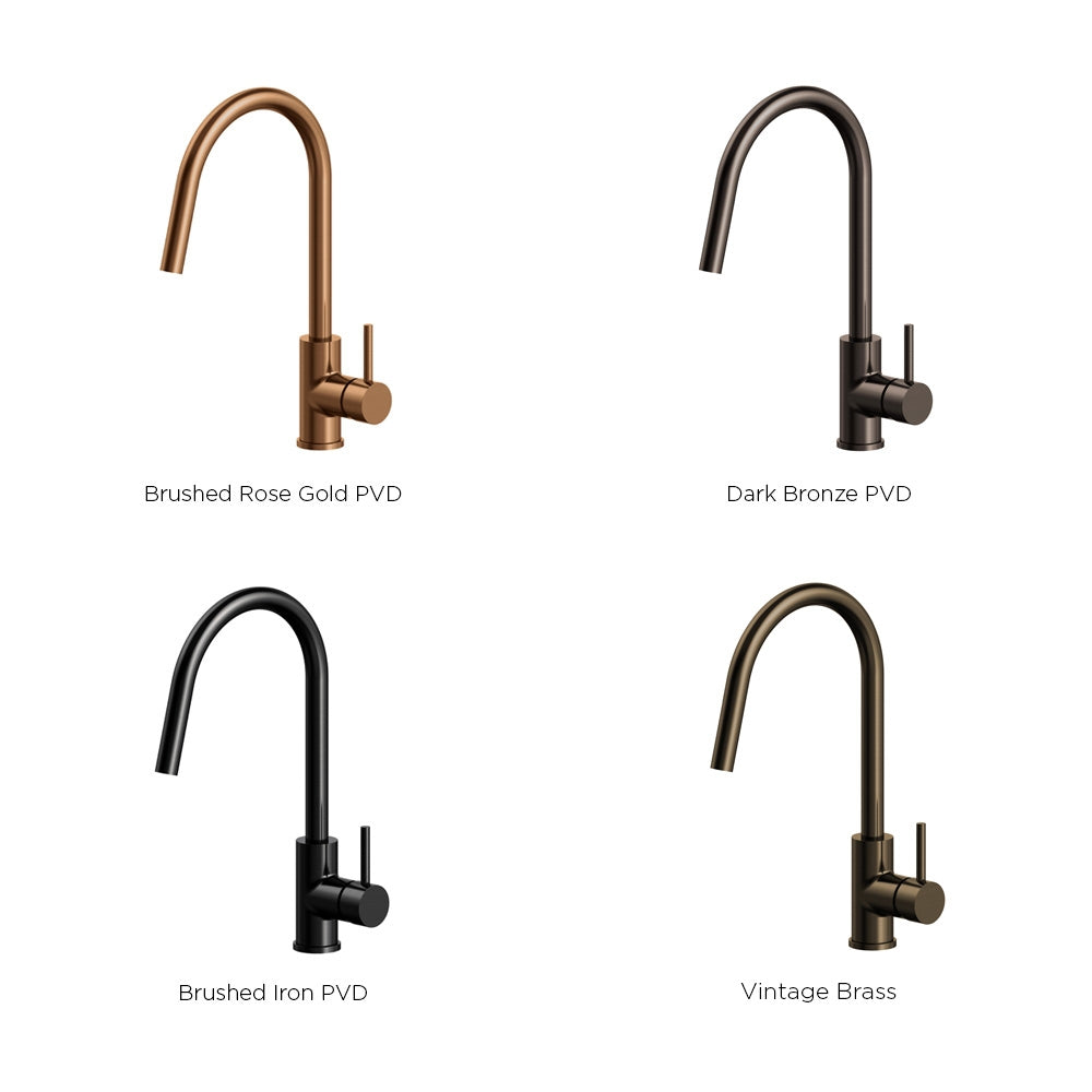 Arcisan Axus Pin Gooseneck Kitchen Mixer with Pull Out Nozzle