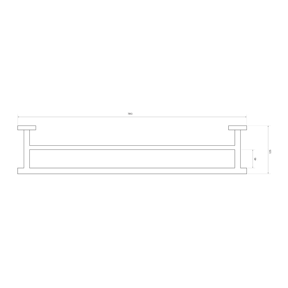 Arcisan Axus Double Towel Rail - 800mm