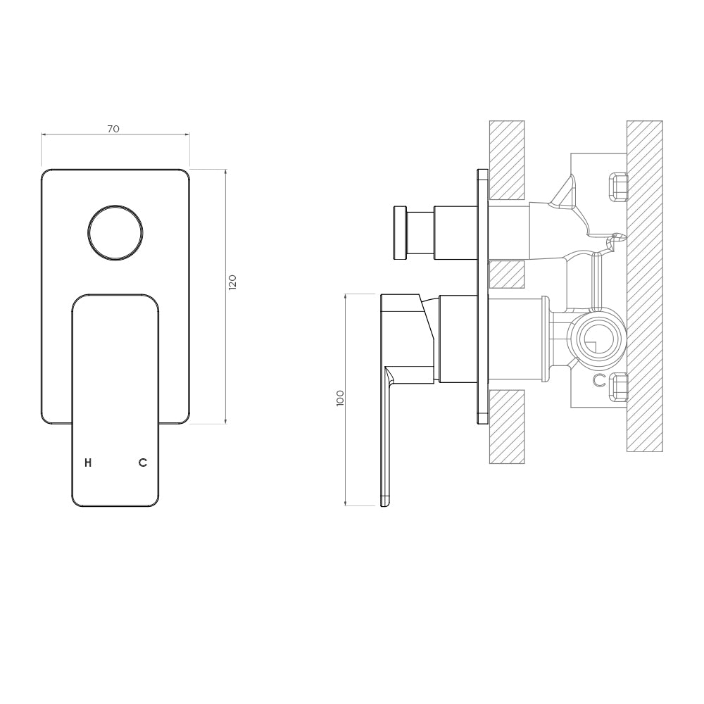 Arcisan Eneo Bath/Shower Mixer with Diverter
