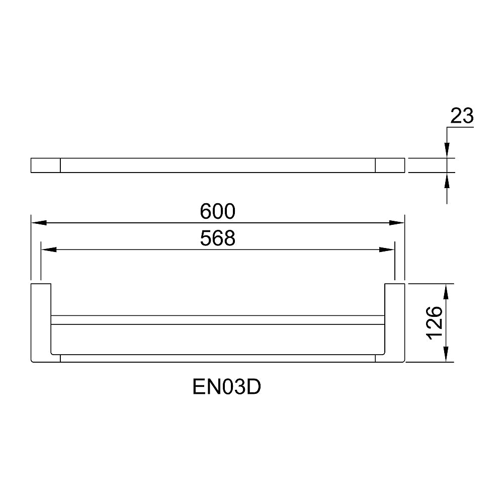 Arcisan Eneo Double Towel Rail 600mm