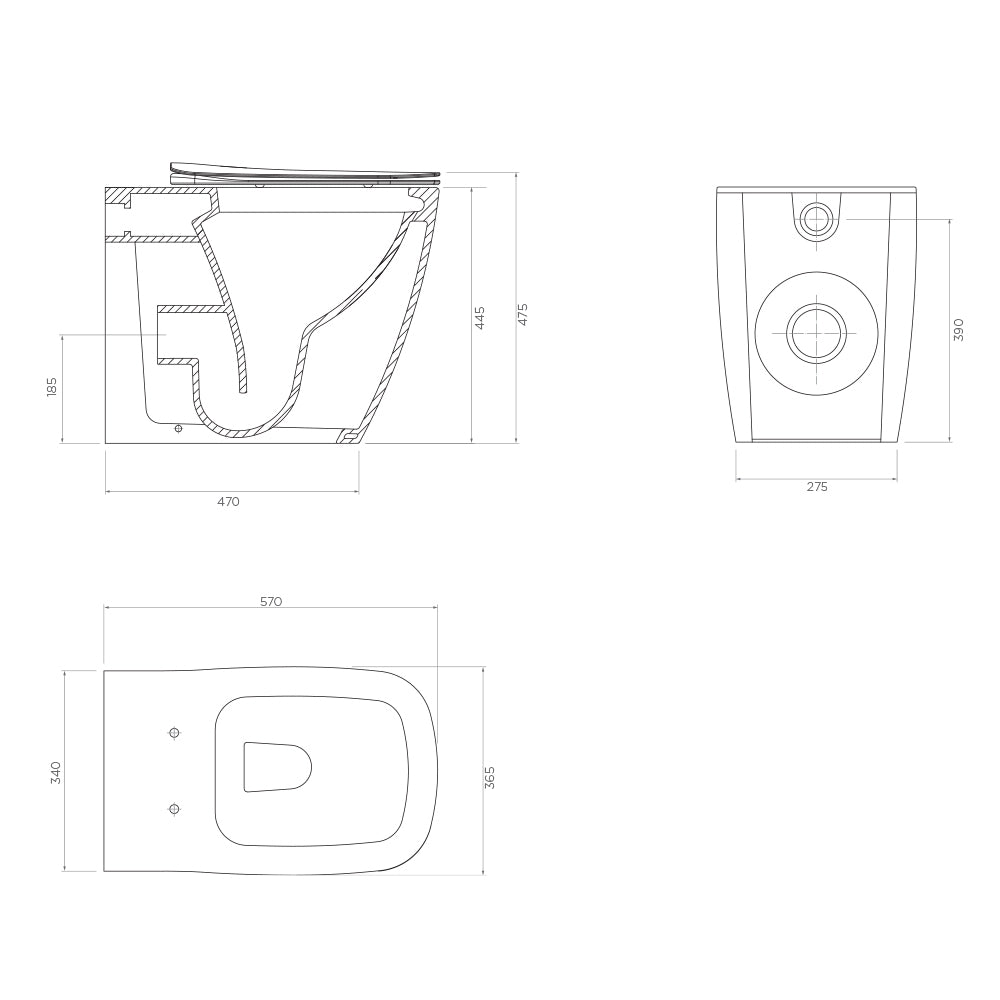 Arcisan Eneo Wall Faced Pan Suite - with In-Wall Cistern