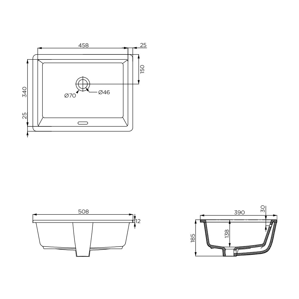 Arcisan Eneo 508 x 390 Under Counter Basin