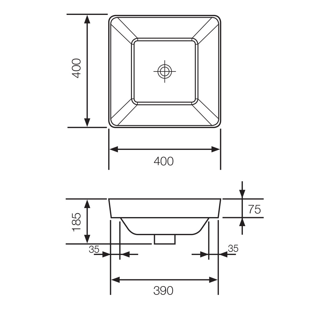 Arcisan Eneo 400 Square Inset Basin