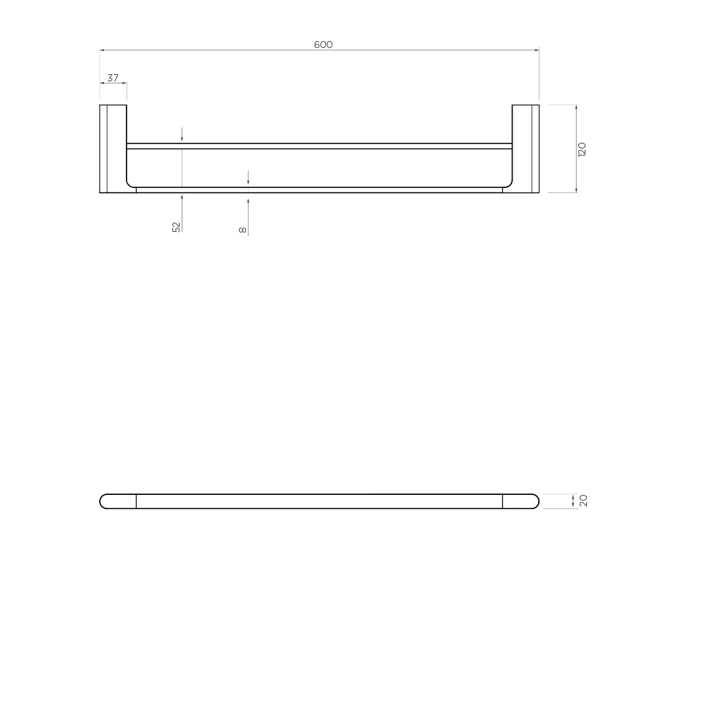 Arcisan Kibo Double Towel Rail - 600mm