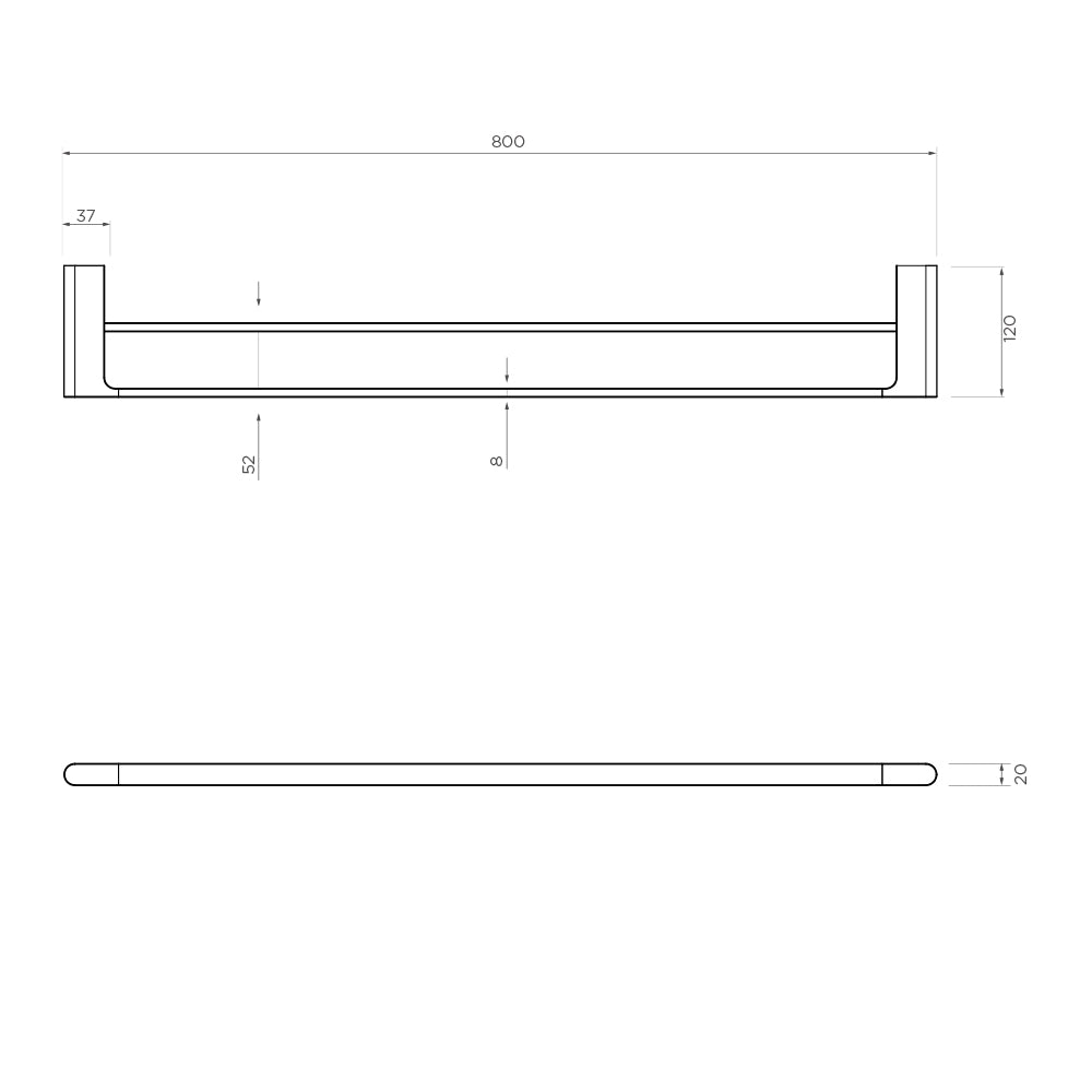 Arcisan Kibo Double Towel Rail - 800mm