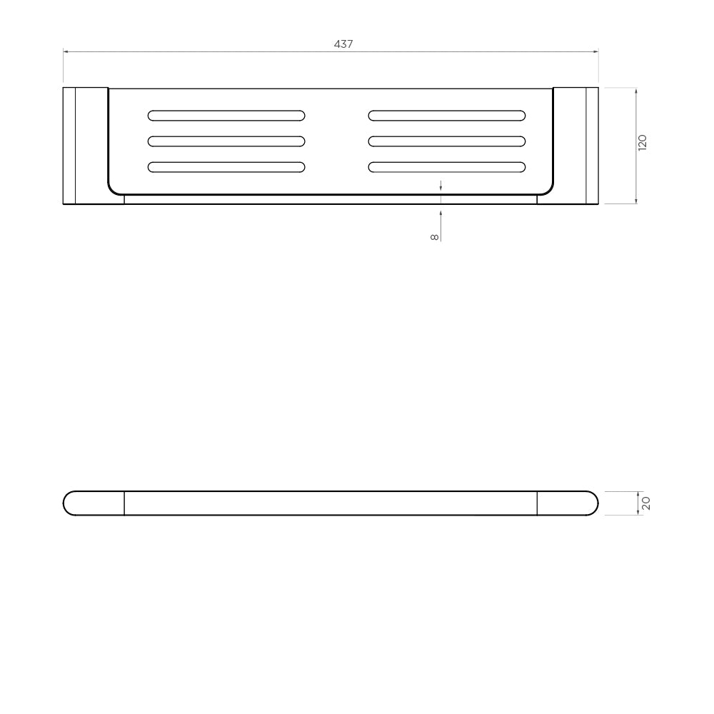 Arcisan Kibo Shelf with Drain Slot - 440mm