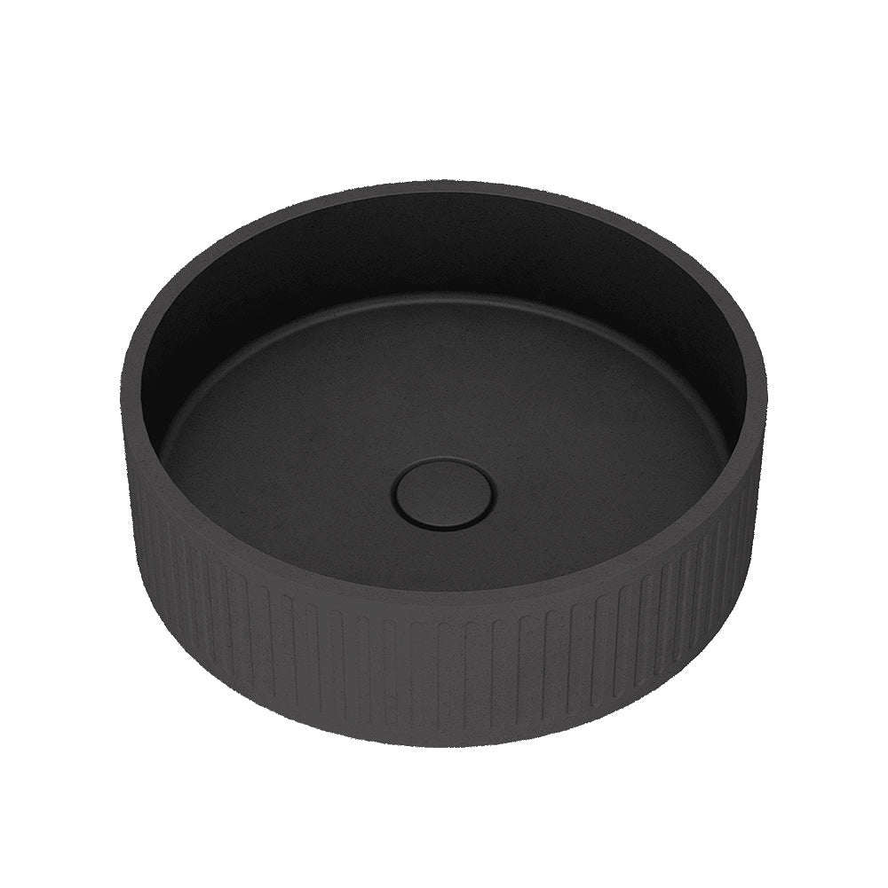Arcisan Kasta-Lux FIC Above Counter 40cm Ribbed Round Basin with Pop Up Waste
