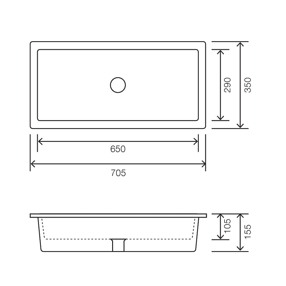 Arcisan Kudos 705 x 350 Under Counter Basin