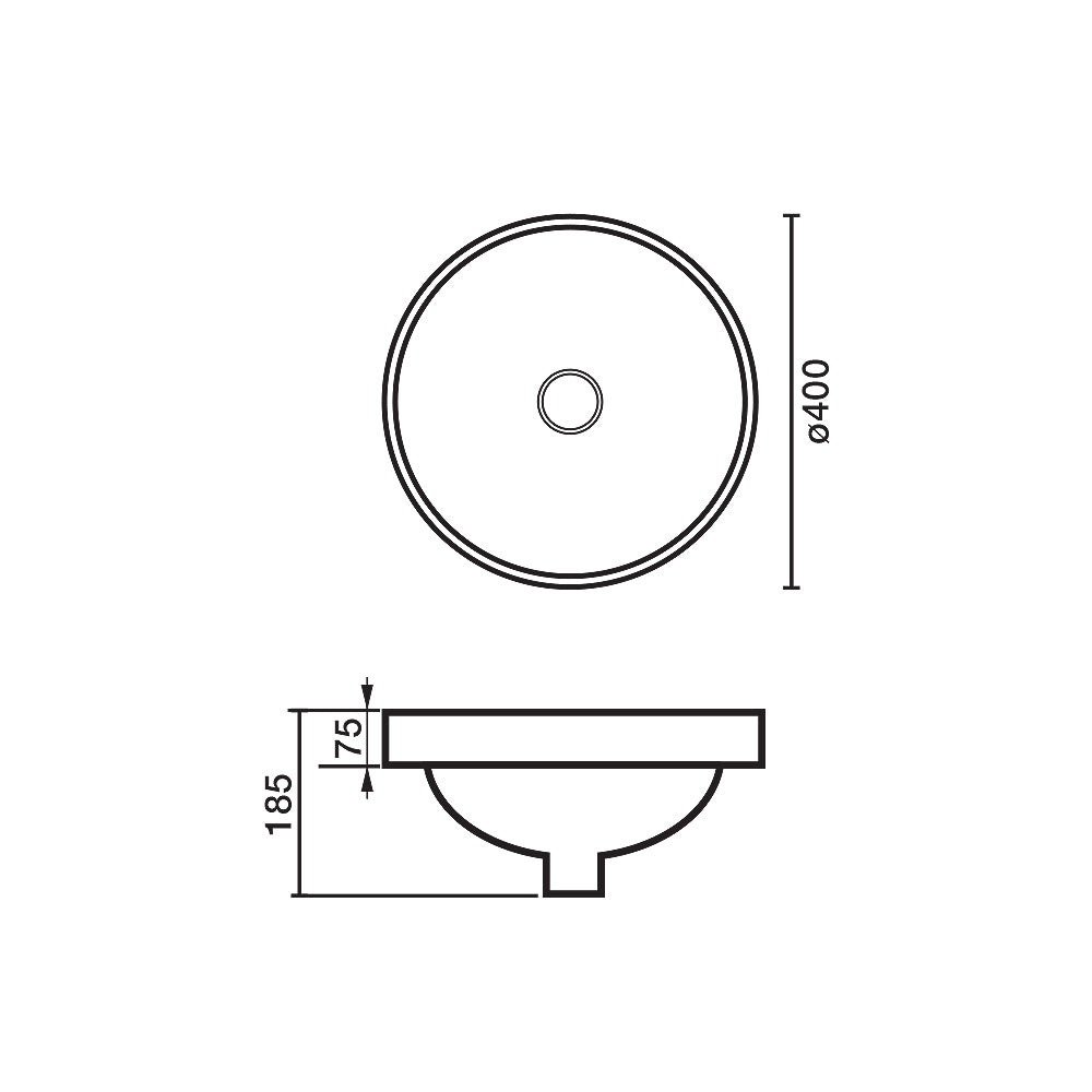 Arcisan Plaza 400 Round Semi Inset Basin