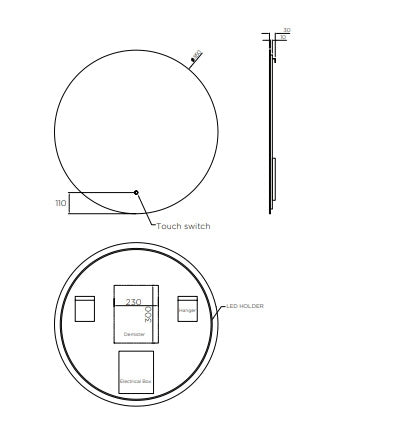 Arcisan Plaza Ø600 Backlit Round Mirror