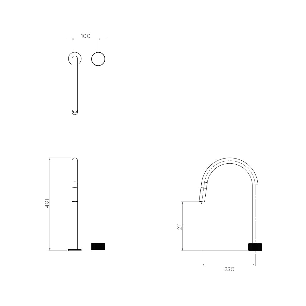 Arcisan Vierra Sink Mixer with Pull Down Nozzle