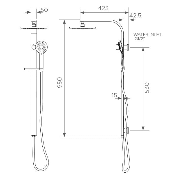 Arcisan Synergii Shower Column - Top Diverter