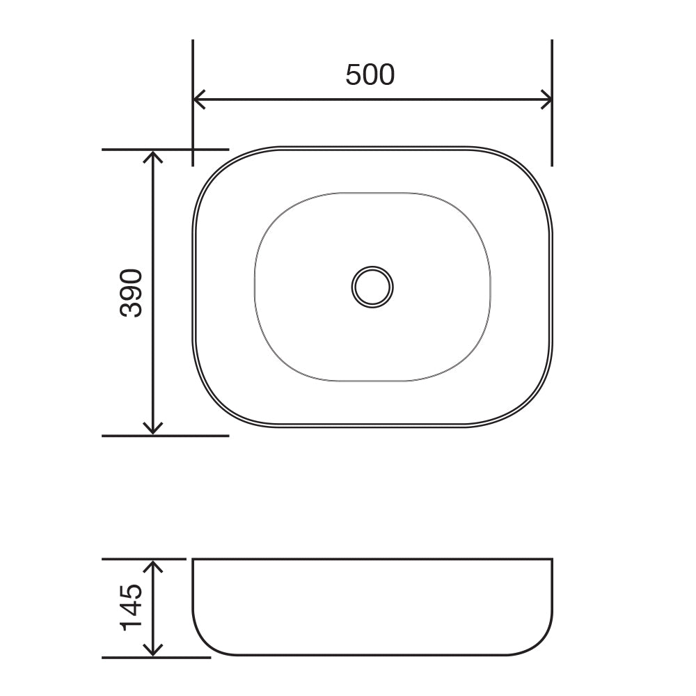 Arcisan Synergii 500 Above Counter Basin