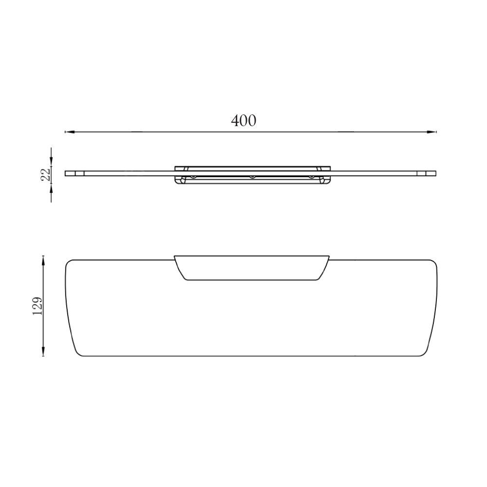 Arcisan Synergii Glass Shelf - 400mm