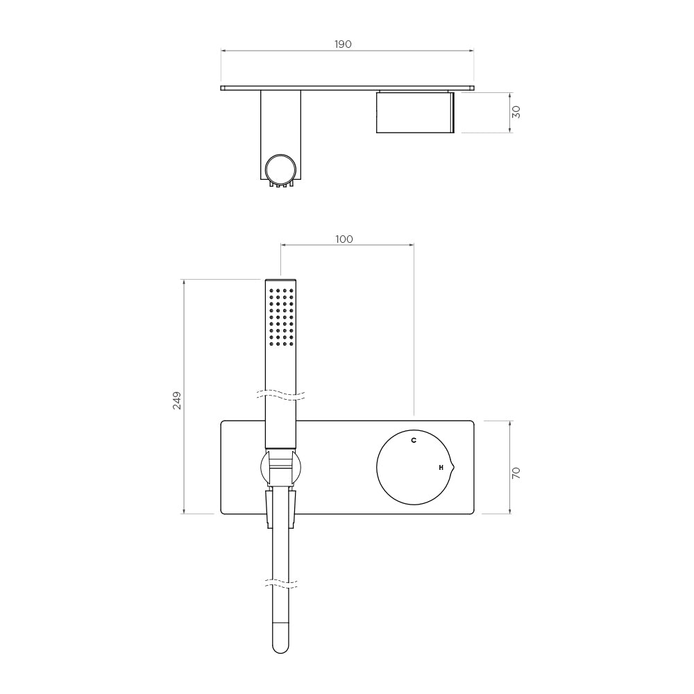 Arcisan Venn Handshower and Mixer Set with Plate