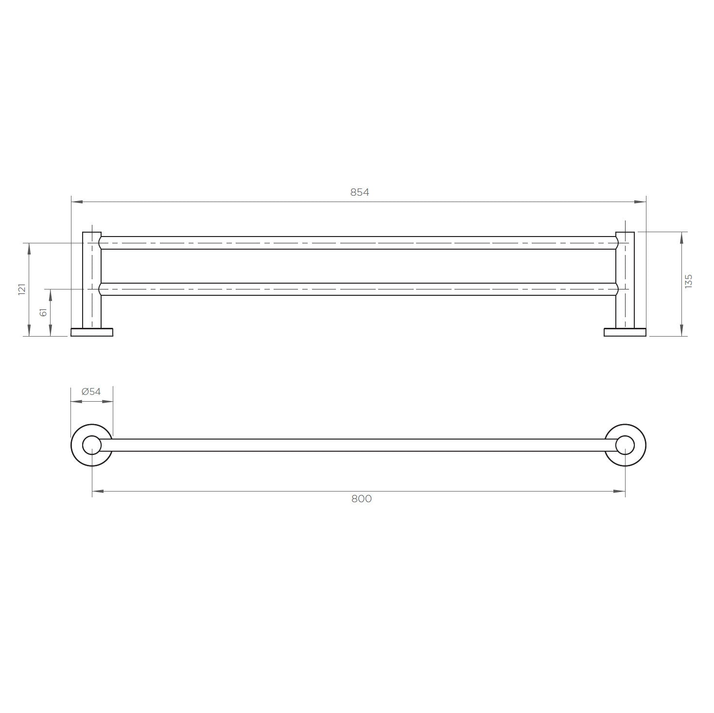 Arcisan Volis Double Towel Rail - 800mm