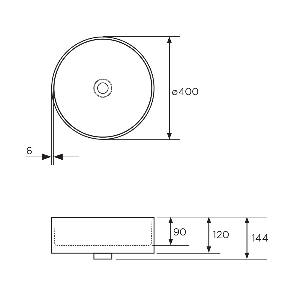 Arcisan Xoni 400 Thin Round Above Counter Basin