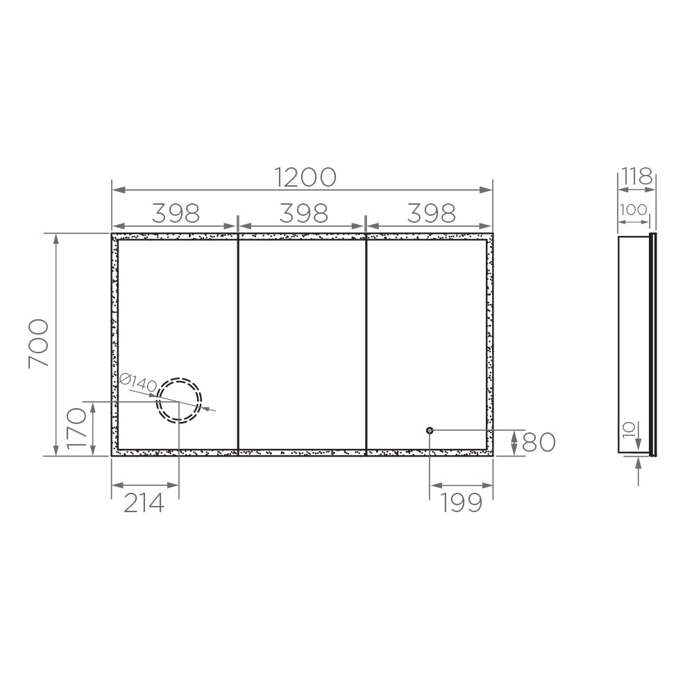 Arcisan Xoni Mirror Cabinet - 1200 x 700