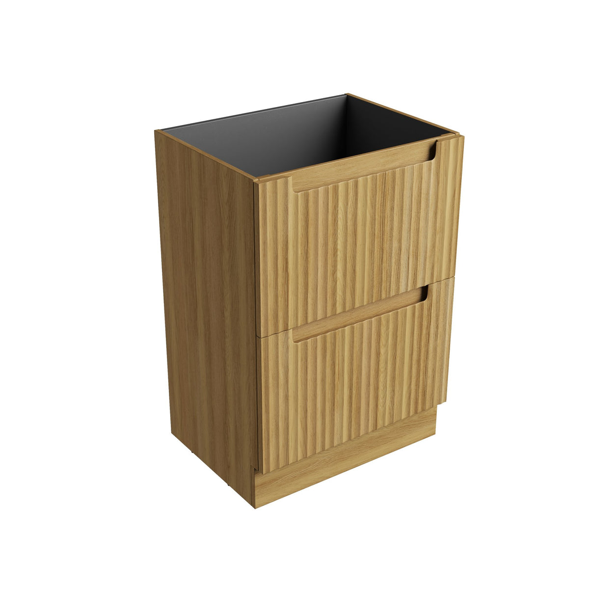 Aulic Lovina Floor Standing Vanity 600mm cabinet only, Harvest Oak fluted