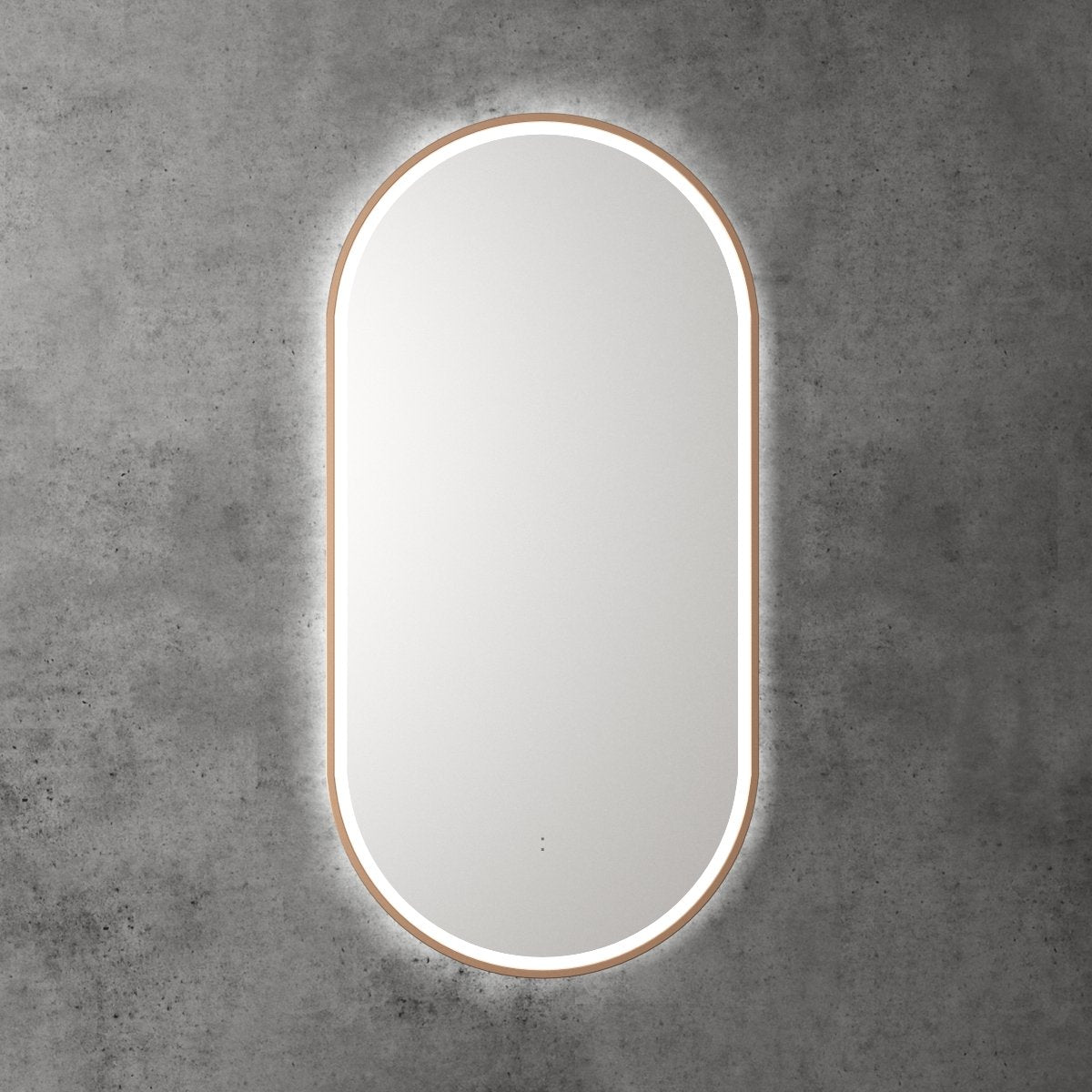 Aulic Beau Monde Oblong LED Mirror 450 x 900mm, brushed bronze frame