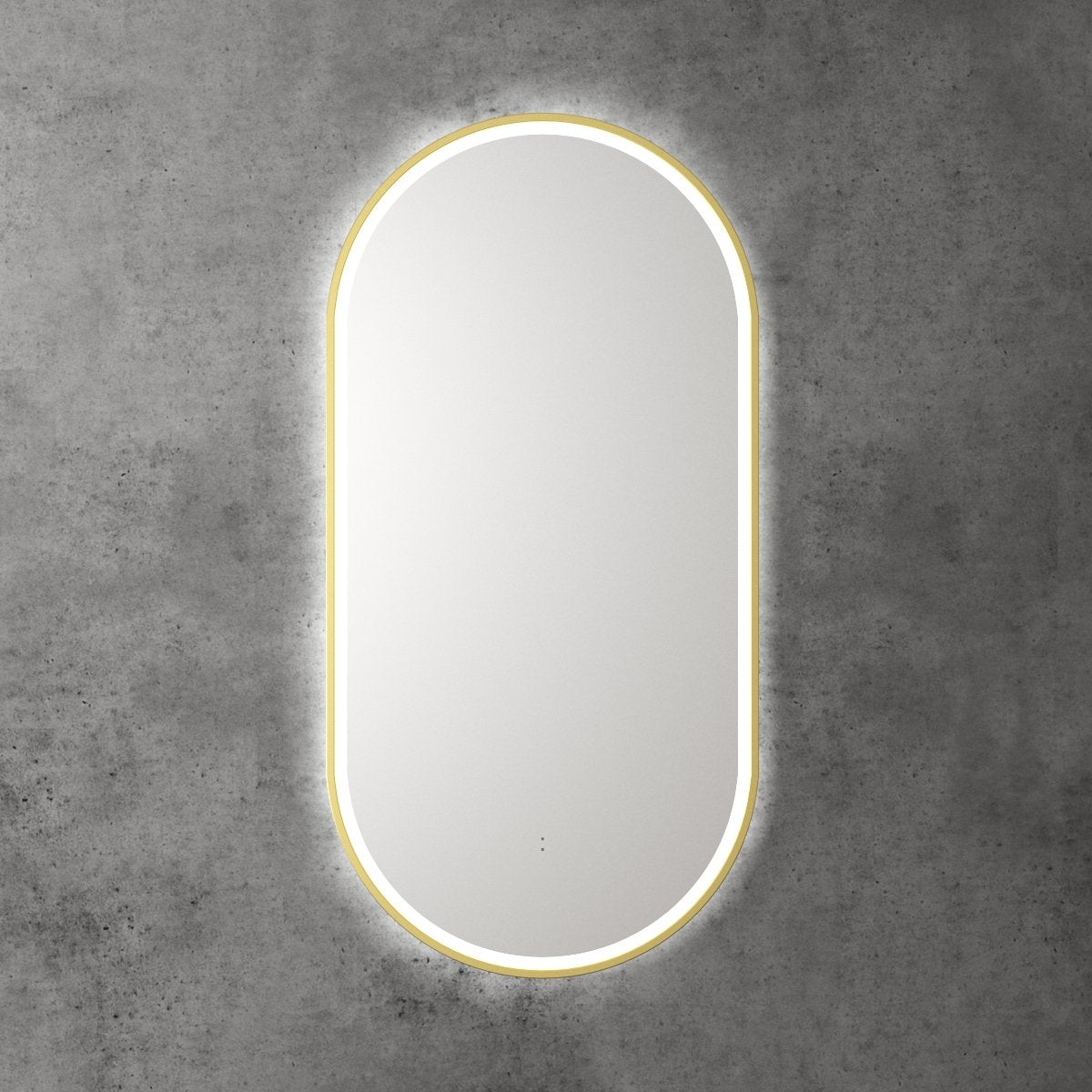 Aulic Beau Monde Oblong LED Mirror 450 x 900mm, brushed gold frame