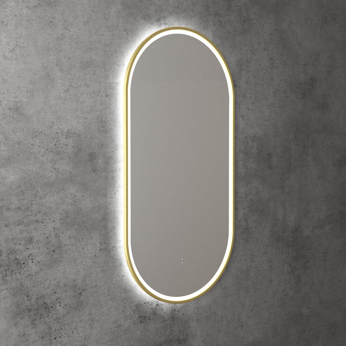 Aulic Beau Monde Oblong LED Mirror 450 x 900mm, brushed gold frame