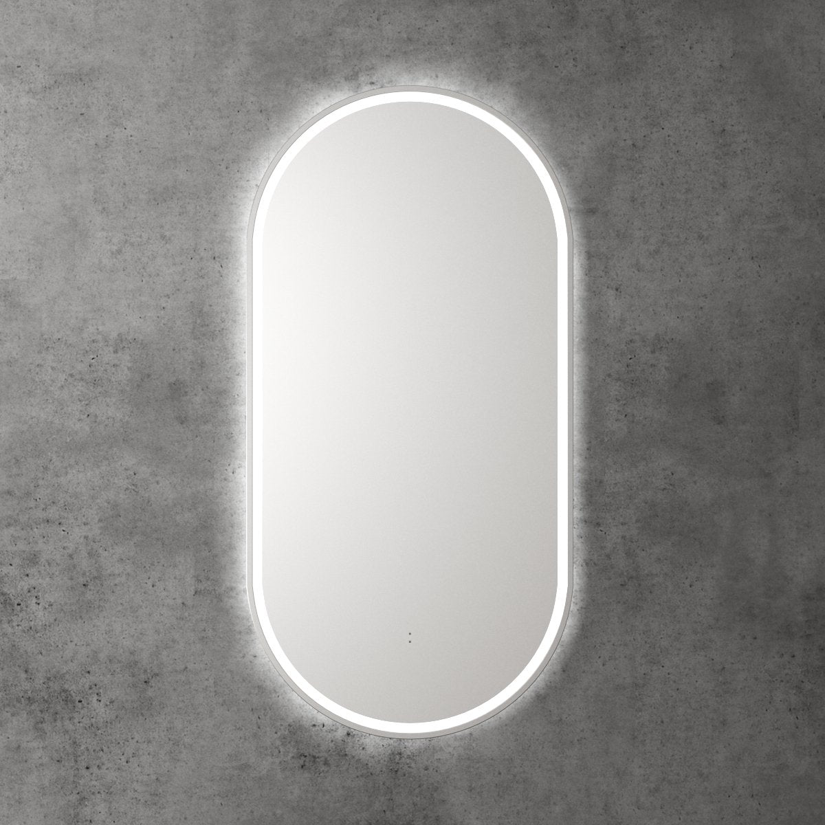Aulic Beau Monde Oblong LED Mirror 450 x 900mm, brushed nickel frame